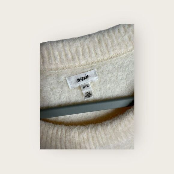 Aerie Flurry Crewneck Sweater in Vintage Vanilla Size Medium - Picture 7 of 8